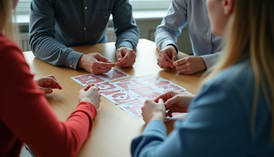 Session ludopédagogique avec jeu de cartes en formation SST