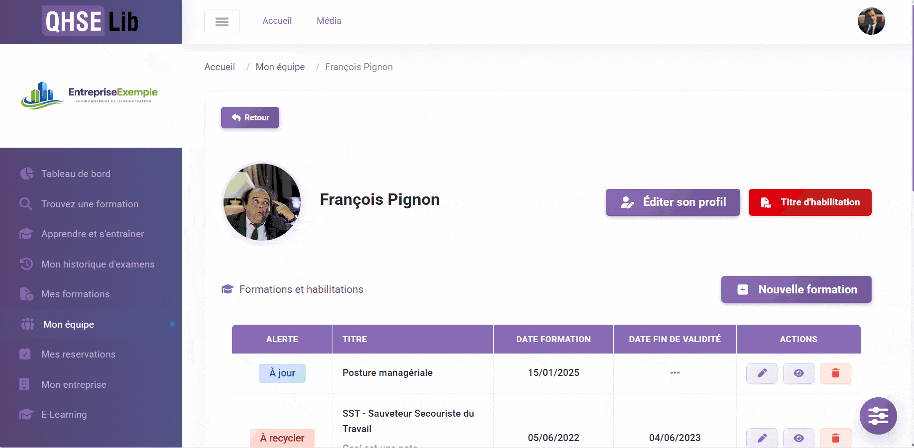 Gérer et consulter les collaborateurs
