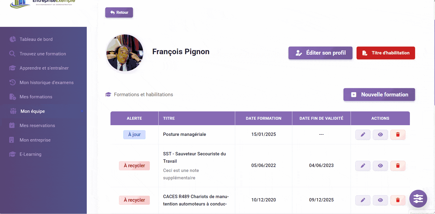 Gérer et consulter les collaborateurs